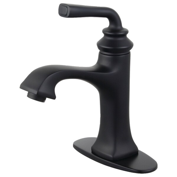 Fauceture Sgl-Handle Bathroom Faucet W/ Push-Up Drain & Deck Plate, Black LS4420RXL - main